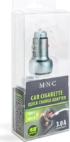 Mnc 55025B USB-C / USB-A Autós Szivargyújtó Gyorsöltő Adapter 30W - Fekete