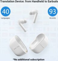 TimeKettle M3 Vezeték nélküli Nyelvi Fordító Füllhallgató Headset Töltőtokban - Fehér