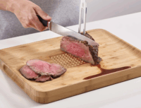 Joseph Joseph Cut&Carve Bambusz Vágódeszka 40 x 30 x 3,5 cm - Barna