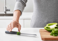 Joseph Joseph DoorStore Rozsdamentes acél késkészlet Fali tartóval 4 darabos - Kék / Opál fehér