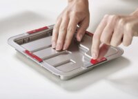 Joseph Joseph DoorStore Rozsdamentes acél késkészlet Fali tartóval 4 darabos - Kék / Opál fehér