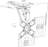 Nedis TVCM5850BK 23-65" TV / monitor motoros mennyezeti tartó konzol - Fekete