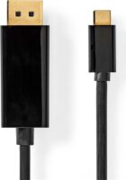 Nedis CCGL64352BK20 USB-C apa - Display Port 1.2 Kábel 2m - Fekete