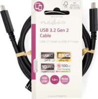 Nedis CCGL64750BK10 USB-C apa - USB-C apa Adat- és töltőkábel 1m - Fekete