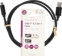 Nedis CCGL61600BK10 USB-A apa - USB-C apa Adat- és töltőkábel 1m - Fekete