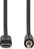 Nedis CCGL65950BK10 USB-C apa - 3,5 mm jack apa Audio Kábel 1m - Fekete
