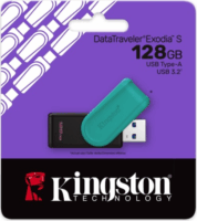 Kingston USB-A 3.2 128GB DataTraveler Exodia S Gen1 pendrive Fekete/Türkiz