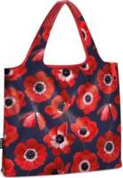 Ars Una Anemones Dark Összehajtogatható Bevásárlótáska 22L - Piros virágos mintás