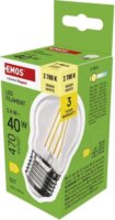 Emos Filament Mini Globe LED izzó 3,4W 470lm 2700K E27 - Meleg fehér