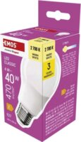 Emos Classic A60 LED izzó 4W 470lm 2700K E27 - Meleg fehér