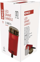 Emos DCCV22 Vintage Leszúrható Elemes LED Kültéri/ Beltéri Időzítős Temetői mécses 25cm - Piros