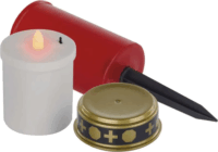 Emos DCCV22 Vintage Leszúrható Elemes LED Kültéri/ Beltéri Időzítős Temetői mécses 25cm - Piros