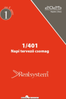 Realsystem 1/401 éves napi beosztású gyűrűs naptár Betétlap - Fehér