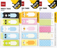 Deli FUN4 45x15mm színes jelölőcímke (5x30 ív) - Mintás