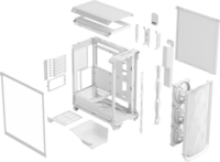 Fractal Design Meshify 3 Ambience Pro RGB Midi Torony Számítógépház + 3db 140 mm ARGB ventilátor - Fehér