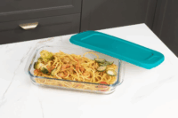 TOO KT-101 Hőálló Üveg négyzetes ételtároló műanyag tetővel 1600ml