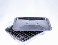 TOO KT-448 Sütőtál grillráccsal és rozsdamentes fedéllel 38 x 28 x 6cm