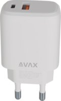 AVAX CH312W USB-A / USB-C hálózati töltő Hálózati Töltő Adapter 12W - Fehér