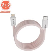 AVAX CB611P USB-C apa - Lightning apa Adat- és töltőkábel 1m - Rózsaszín