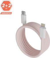 AVAX CB611P USB-C apa - Lightning apa Adat- és töltőkábel 1m - Rózsaszín