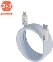 AVAX CB611LB USB-C apa - Lightning apa Adat- és töltőkábel 1m - Kék