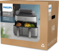Philips NA555/00 5000 Series AirFryer Okos Forrólevegős sütő 9L / 6L 2750 Watt - Fekete
