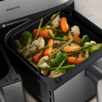 Philips NA555/00 5000 Series AirFryer Okos Forrólevegős sütő 9L / 6L 2750 Watt - Fekete