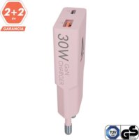 AVAX CH641P USB-A / USB-C hálózati töltő Hálózati Gyorstöltő Adapter 30W - Rózsaszín