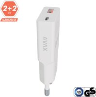 AVAX CH641W USB-A / USB-C hálózati töltő Hálózati Gyorstöltő Adapter 30W - Fehér
