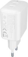 AVAX CH602W 2xUSB-C hálózati töltő Hálózati Gyorstöltő Adapter 45W - Fehér