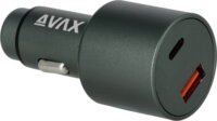 AVAX CC680B USB-A + USB-C Autós gyorstöltő 140W - Fekete