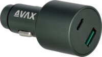 AVAX CC665B USB-A + USB-C Autós gyorstöltő 83W - Fekete
