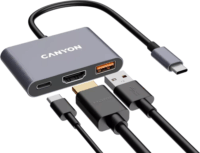 Canyon CNS-TDS4 3 in 1 Univerzális USB-C Laptop Dokkoló - Szürke