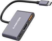 Canyon CNS-TDS4 3 in 1 Univerzális USB-C Laptop Dokkoló - Szürke