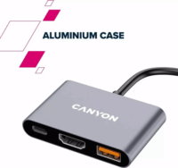 Canyon CNS-TDS4 3 in 1 Univerzális USB-C Laptop Dokkoló - Szürke