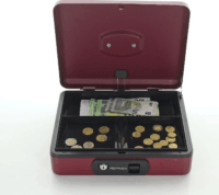 Rottner Pro Box Two kulcsos 3 Osztásos Pénzkazetta 9 x 30 x 24 cm - Bordó