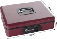 Rottner Pro Box Two kulcsos 3 Osztásos Pénzkazetta 9 x 30 x 24 cm - Bordó