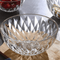 TOO KT-585 Gyémánt mintás üveg tálkészlet (4db/csomag)