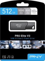 PNY Pro Elite V3 USB-A 3.2 Gen2 512GB Pendrive - Fekete