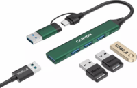 Canyon DS-02 USB-A/USB-C 4-port HUB - Zöld