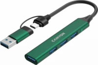 Canyon DS-02 USB-A/USB-C 4-port HUB - Zöld