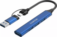 Canyon DS-02 USB-A/USB-C 4-port HUB - Kék