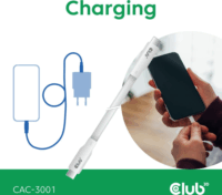 Club 3D Lifestyle USB-C apa - USB-C apa 4.0 Adat és töltő kábel 2m - Fehér