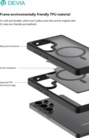 Devia ST124585 Pino Series Samsung Galaxy S25+ Mágneses Hátlapvédő Telefontok - Fekete