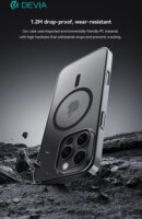 Devia ST116283 Glimmer Apple iPhone 16 Pro Mágneses Hátlapvédő Telefontok - Fekete / Átlátszó