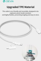 Devia ST121485 Smart Series USB-C apa - USB-C / Lightning apa Adat- és töltőkábel 1.2m - Fehér