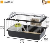 Ferplast Casita 80 Beltéri fém Rágcsáló ketrec (78 x 48 x 50 cm) - Fehér / Szürke