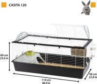 Ferplast Casita 120 Beltéri fém Nyúlketrec (118 cm x 58 cm)) - Szürke