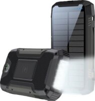 PowerNeed S20000Q Napelemes Power Bank USB-A + Lighing / 20000mAh 18W - Fekete