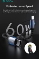 Devia ST107885 Gracious Series USB-C apa - USB-C apa Adat és töltőkábel 1m - Fekete